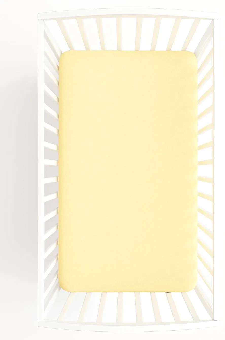 Prześcieradło frotte z gumką do łóżeczka 120x60cm - waniliowe
