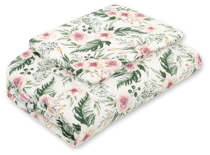 Komplet pościeli dla niemowląt z wypełnieniem 2-cz 75x100cm NEWBORN - misie niebieskie