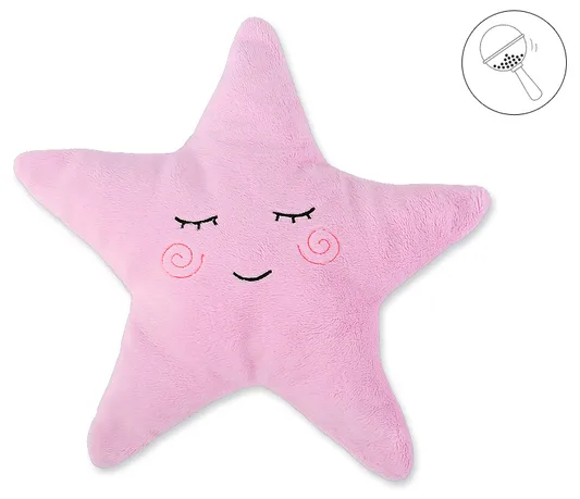 Poduszka Little STAR z grzechotką- różowa