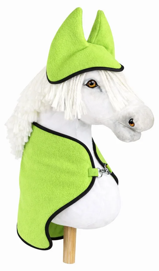 Zestaw dla Hobby Horse uniwersalny A4 i A5: polarowa derka + nauszniki – neon green