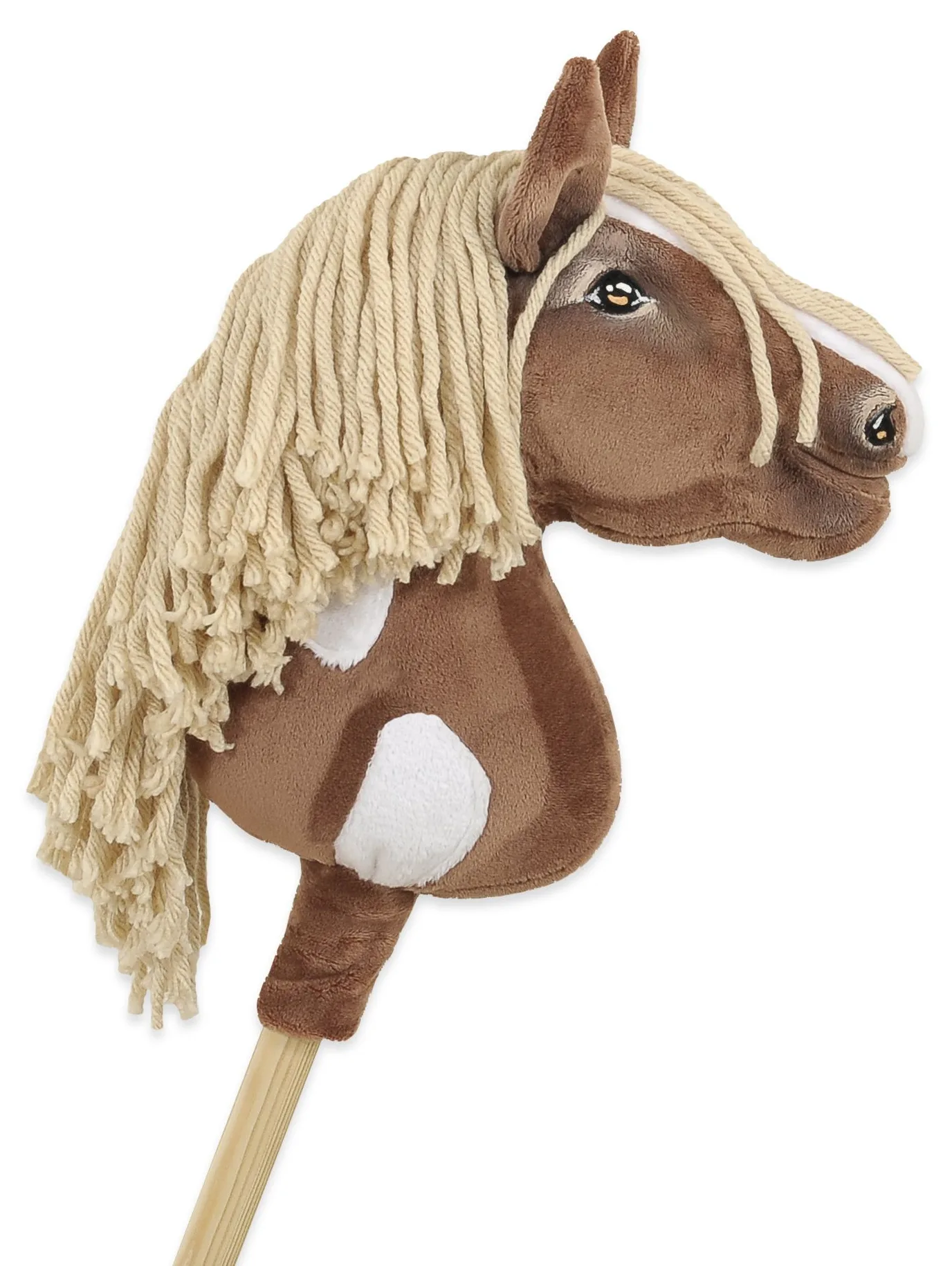 Hobby Horse Średni koń na kiju Premium beżowy western gniady z jasną grzywą A4