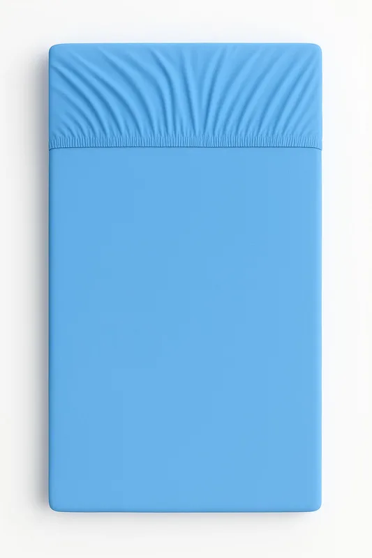 Prześcieradło jersey bawełna z gumką  do łóżeczka 120x60cm - niebieskie