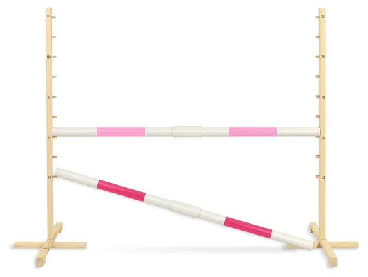 Przeszkoda skokowa do Hobby Horse 160cm, h-120 cm, dwie belki - jasny róż i ciemny róż