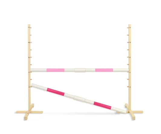 Przeszkoda skokowa do Hobby Horse 160cm, h-120 cm, dwie belki - jasny róż i ciemny róż