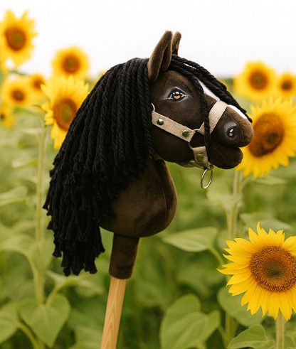 Hobby Horse Mały koń na kiju Premium ciemnobrązowy ciemogniady A5