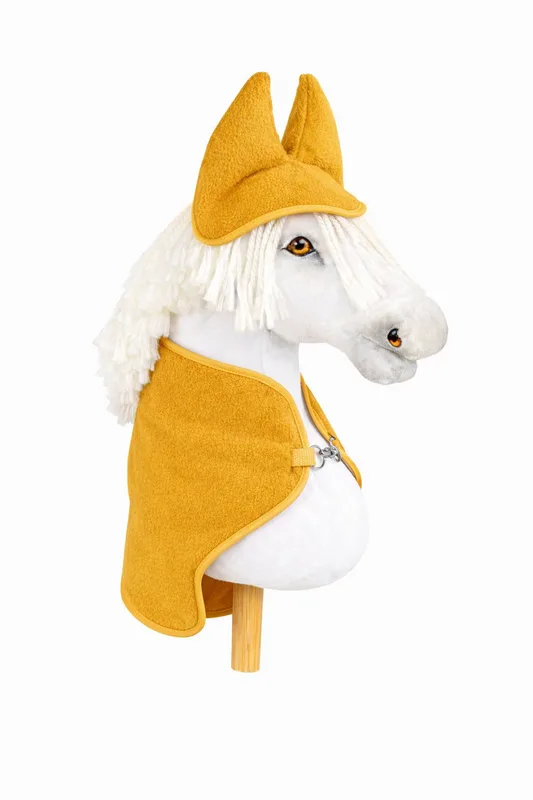 Zestaw dla Hobby Horse uniwersalny A4 i A5: polarowa derka + nauszniki – musztardowy
