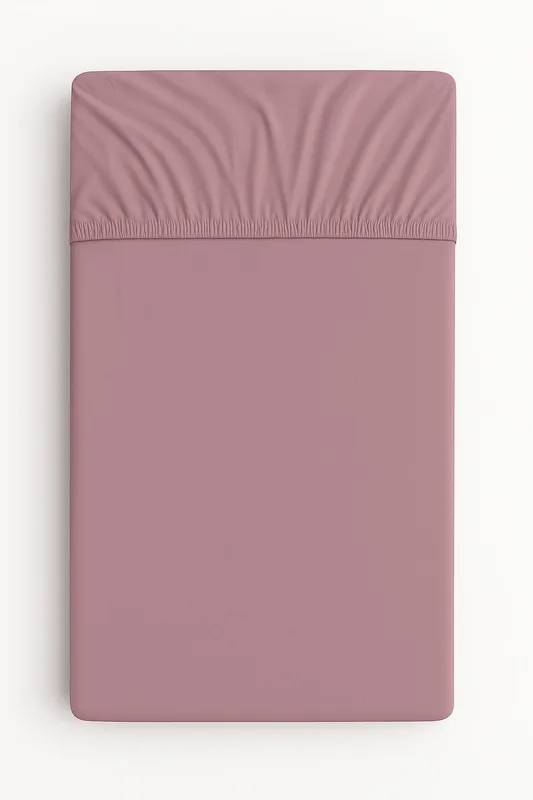 Prześcieradło bawełniane z gumką do łóżeczka 120x60 cm - róż retro