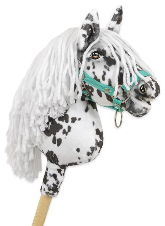 Hobby Horse Średni koń na kiju Premium tarantowaty biało-czarny z białą grzywą A4