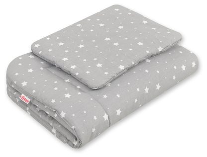Komplet pościeli dla niemowląt z wypełnieniem 2-cz 75x100cm NEWBORN - misie niebieskie