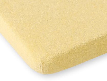 Prześcieradło frotte z gumką do łóżeczka 120x60cm - waniliowe