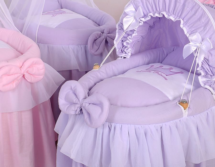 Wózek dla lalek Kosz Mojżesza dla lalek z budką LITTLE PRINCESS fioletowy