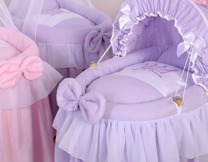 Wózek dla lalek Kosz Mojżesza dla lalek z budką LITTLE PRINCESS fioletowy