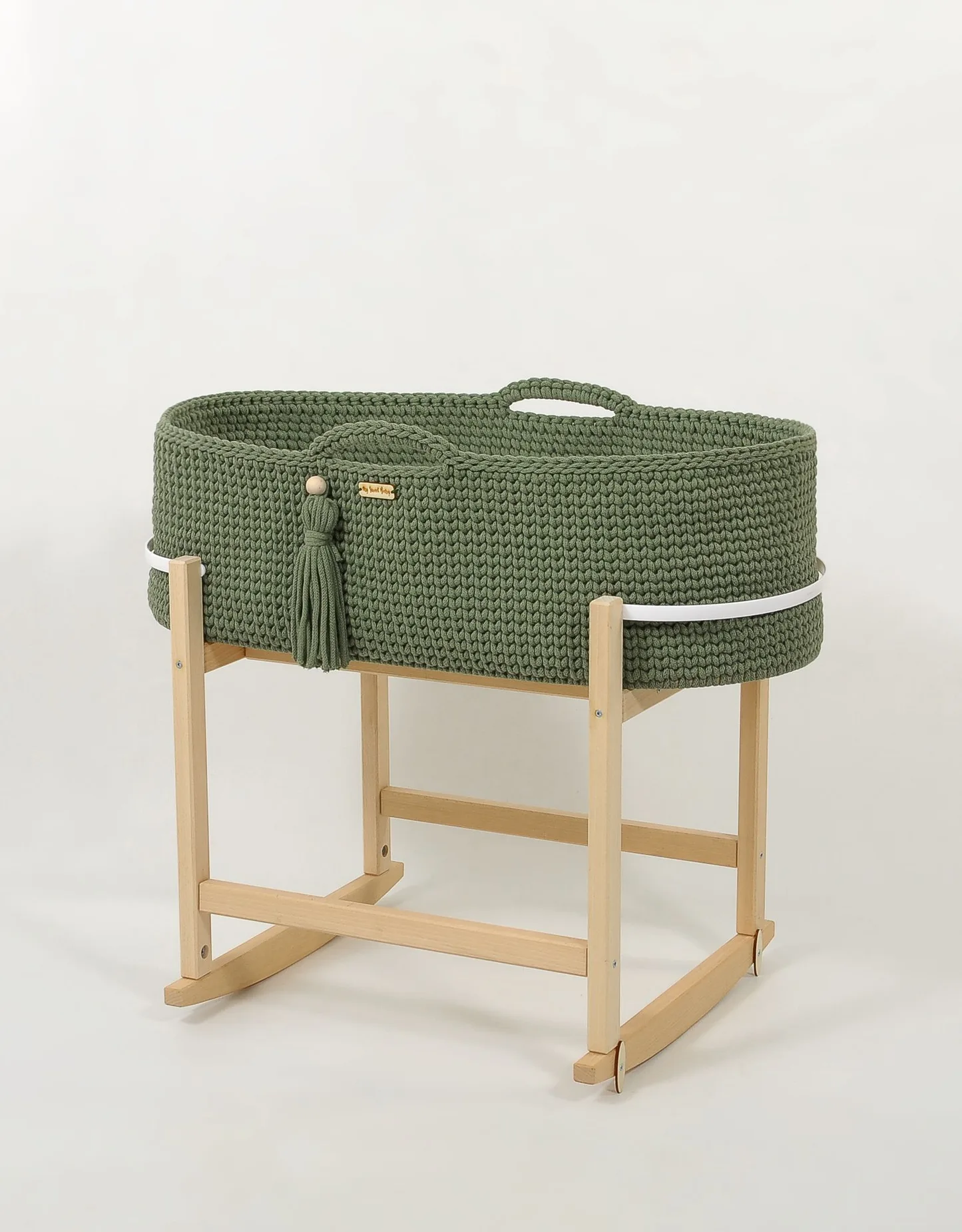 Kosz Mojżesza BOHO Handmade z kołyską - śmietanka