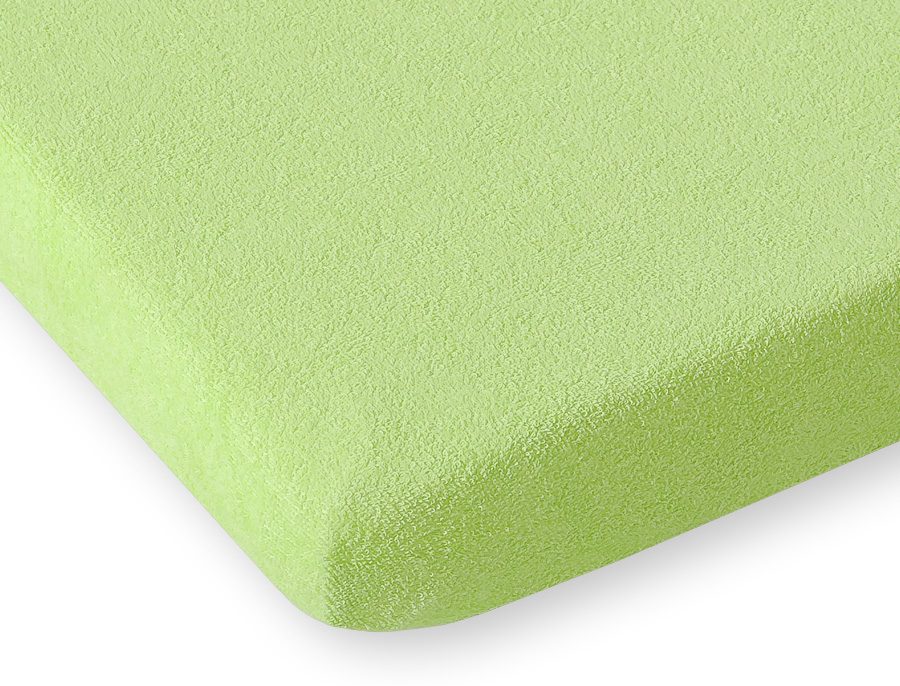 Prześcieradło frotte z gumką do łóżeczka 120x60cm - zielone