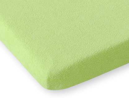 Prześcieradło frotte z gumką do łóżeczka 120x60cm - zielone