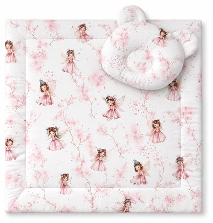 Kołderka z wypełnieniem i poduszka profilowana Miś - zestaw 2cz. - Blossom Fairies