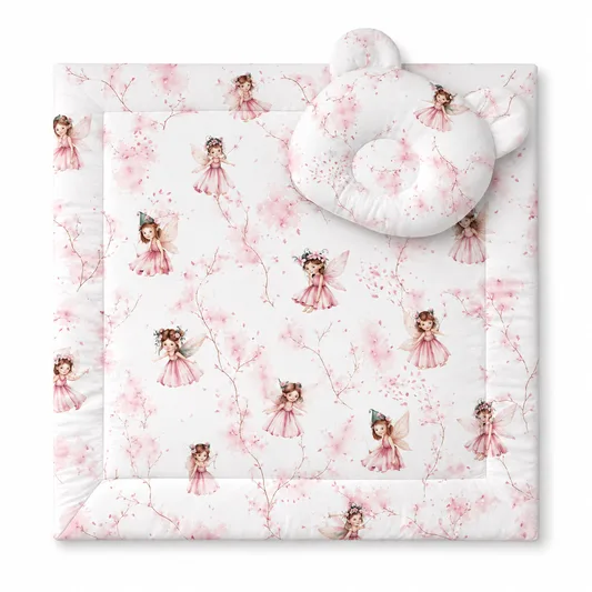 Kołderka z wypełnieniem i poduszka profilowana Miś - zestaw 2cz. - Blossom Fairies