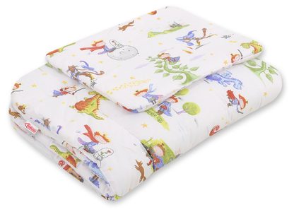 Komplet pościeli dla niemowląt z wypełnieniem 2-cz 75x100cm NEWBORN - misie niebieskie