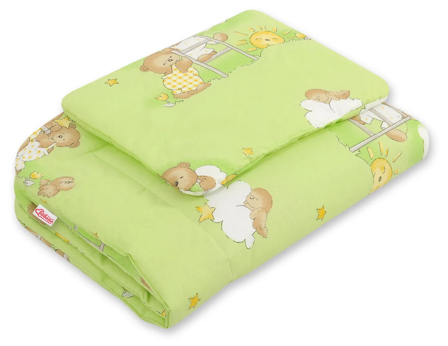 Komplet pościeli dla niemowląt z wypełnieniem 2-cz 75x100cm NEWBORN - misie niebieskie