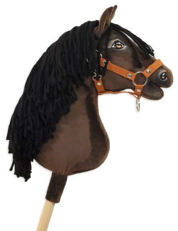 Hobby Horse Duży koń na kiju Premium - ciemnogniady A3