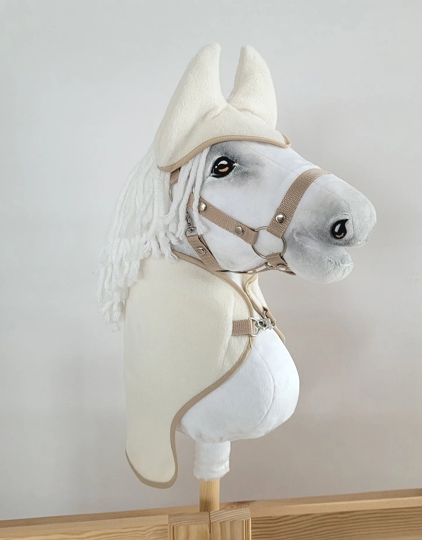 Zestaw dla Hobby Horse A3: polarowa derka + nauszniki – kremowy