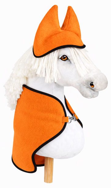 Zestaw dla Hobby Horse uniwersalny A4 i A5: polarowa derka + nauszniki – neon orange