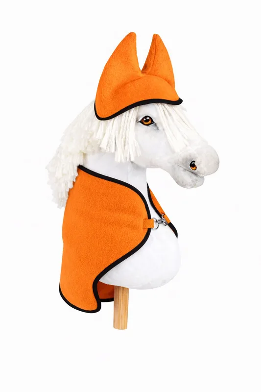 Zestaw dla Hobby Horse uniwersalny A4 i A5: polarowa derka + nauszniki – neon orange