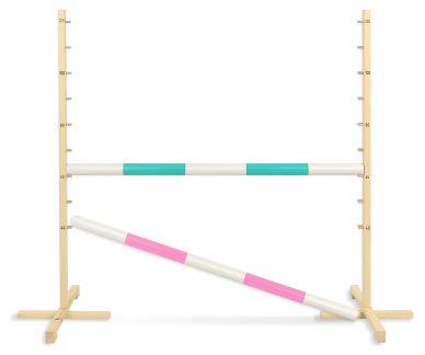 Przeszkoda skokowa do Hobby Horse 120cm, dwie belki - miętowa i jasny róż