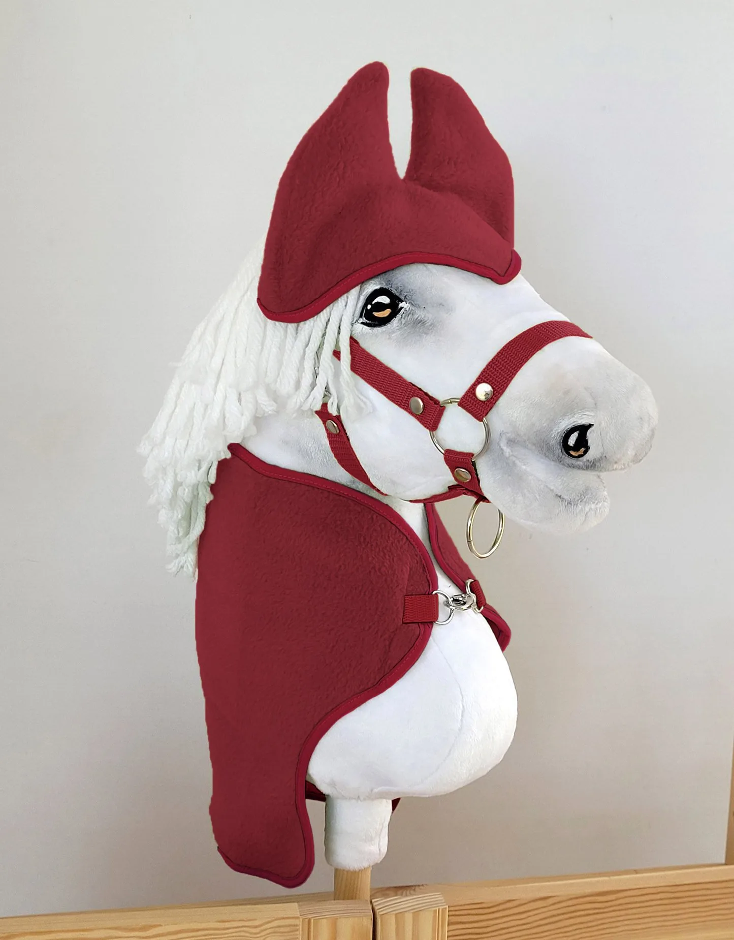Zestaw dla Hobby Horse uniwersalny A4 i A5: polarowa derka + nauszniki – bordo