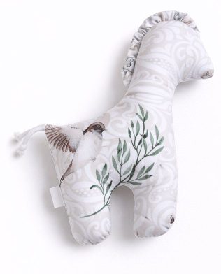 Konik LUCKY miękka maskotka z bawełny dla niemowląt - Peonie różowe