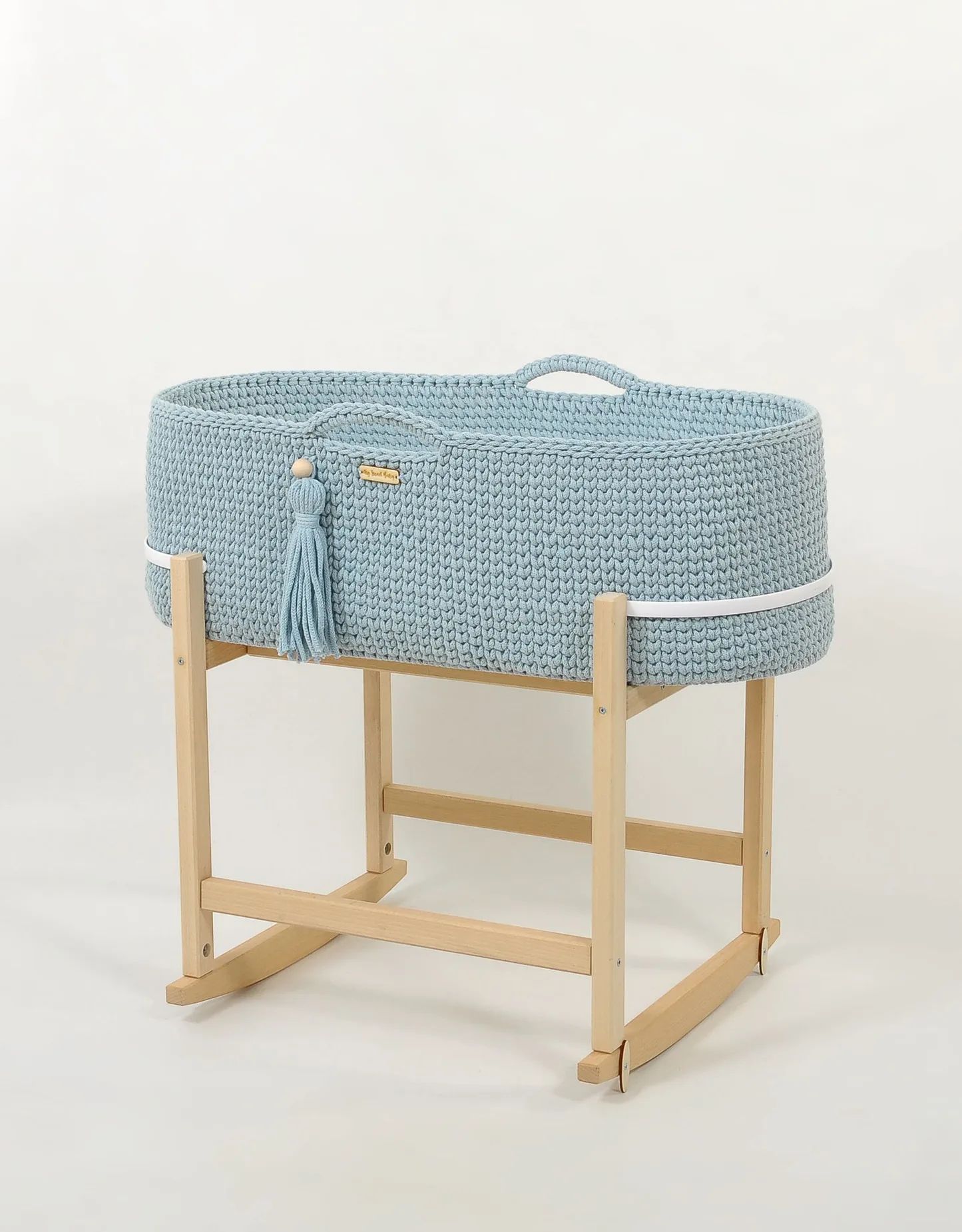Kosz Mojżesza BOHO Handmade z kołyską - śmietanka