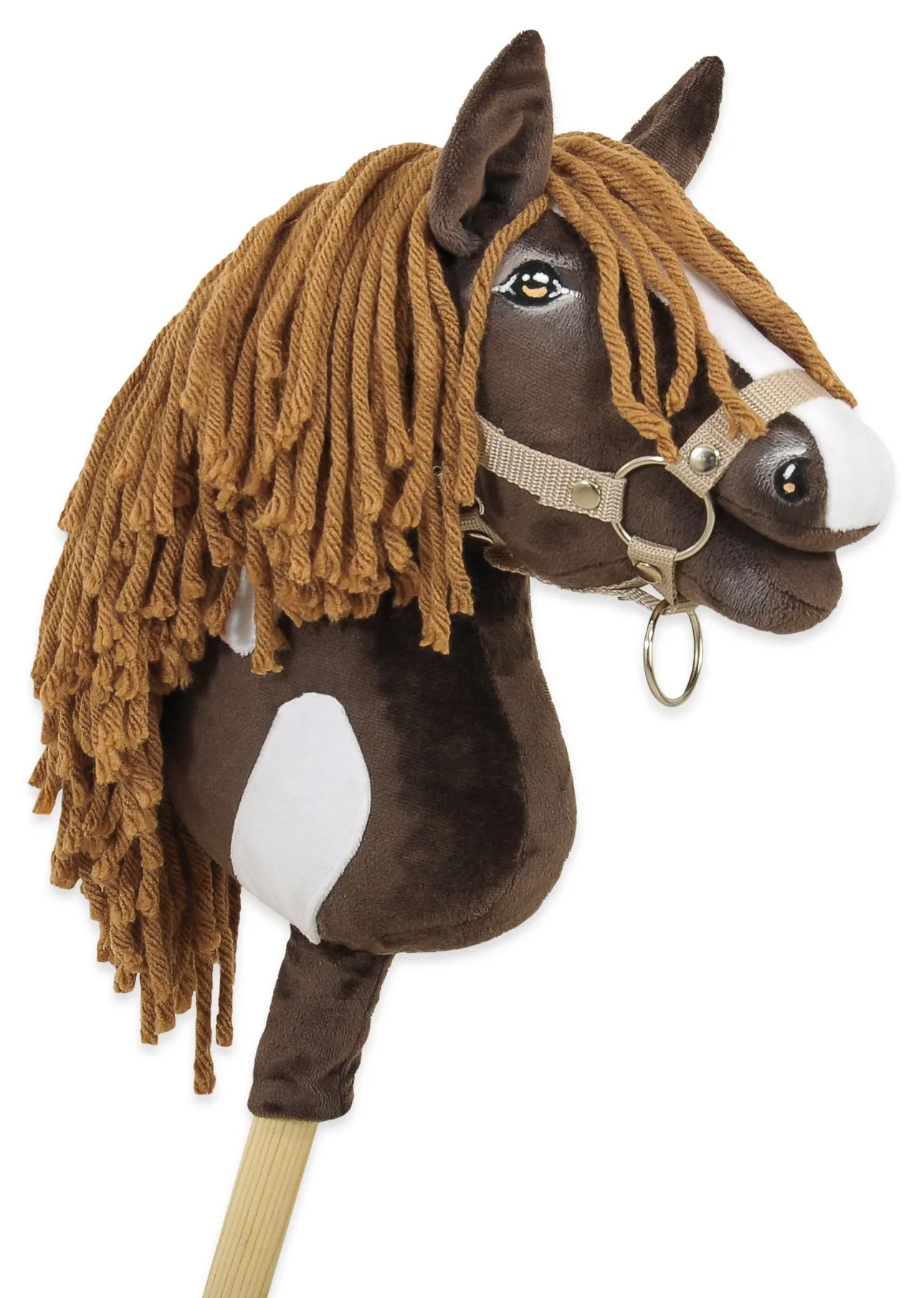 Hobby Horse Średni koń na kiju Premium brązowy western ciemnogniady z ciemną grzywą A4
