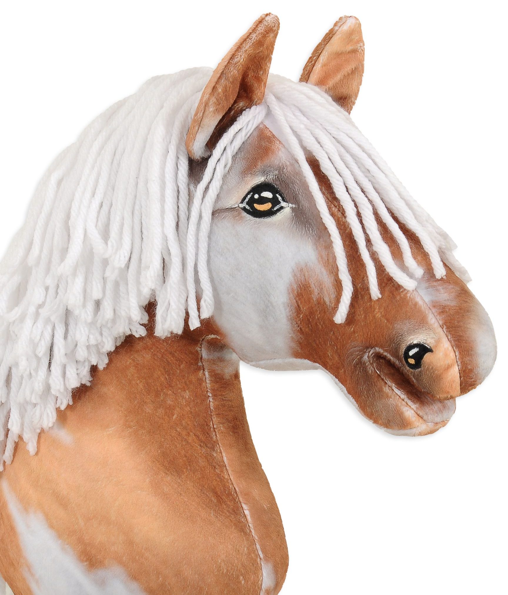 Hobby Horse Duży koń na kiju Premium - srokaty tobiano z białą grzywą A3