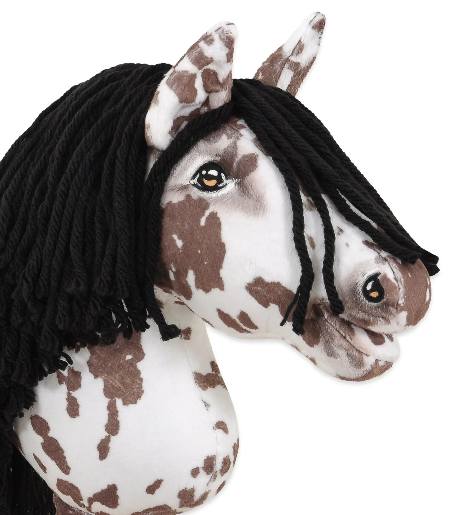 Hobby Horse Mały koń na kiju Premium tarantowaty biało-brązowy z czarną grzywą A4