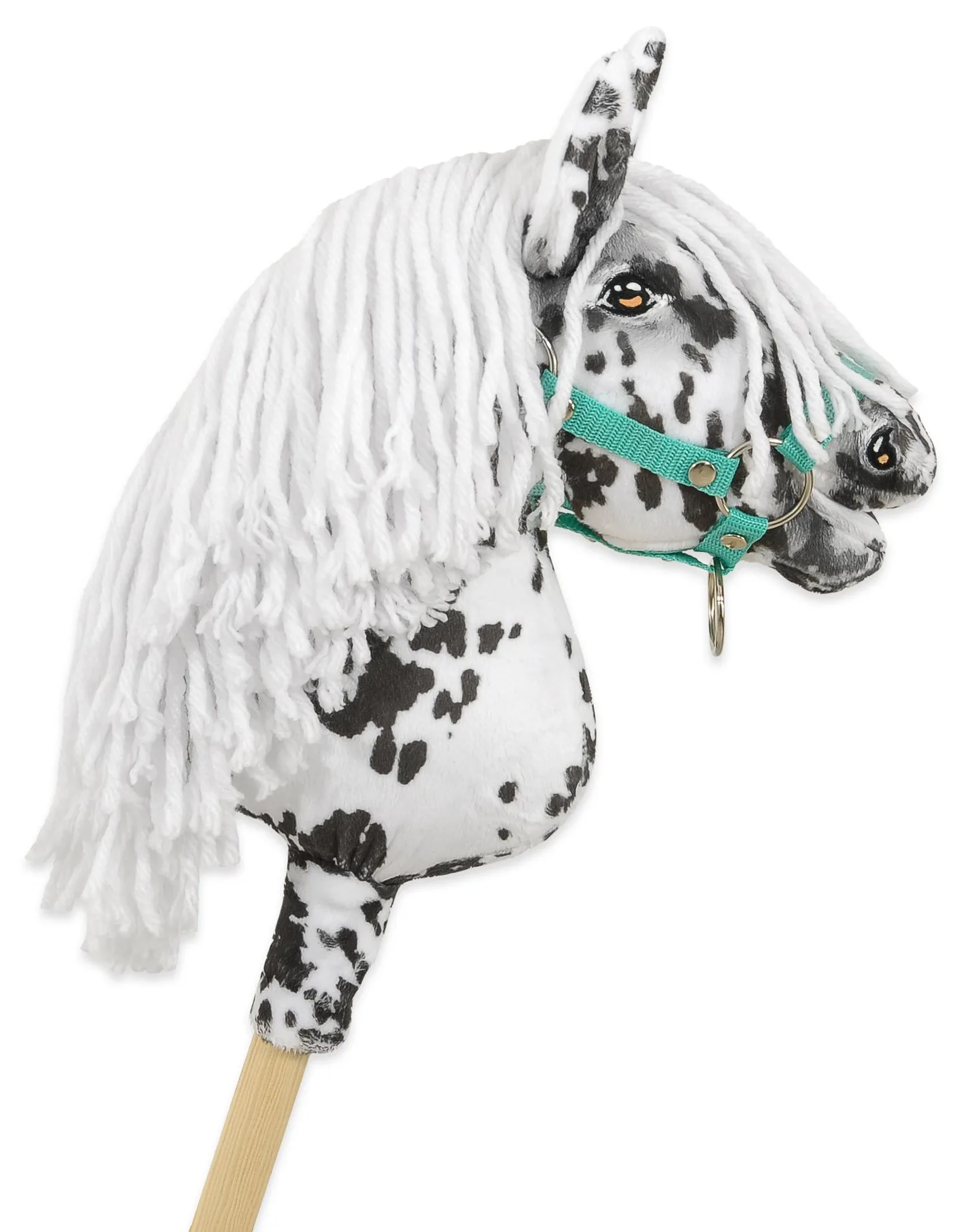 Hobby Horse Średni koń na kiju Premium tarantowaty biało-czarny z białą grzywą A4