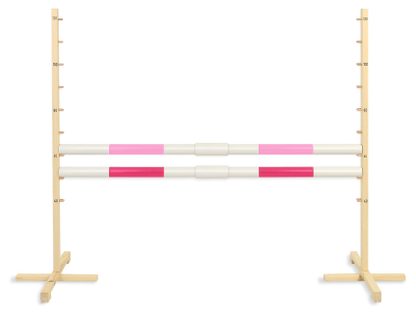 Przeszkoda skokowa do Hobby Horse 160cm, h-120 cm, dwie belki - jasny róż i ciemny róż