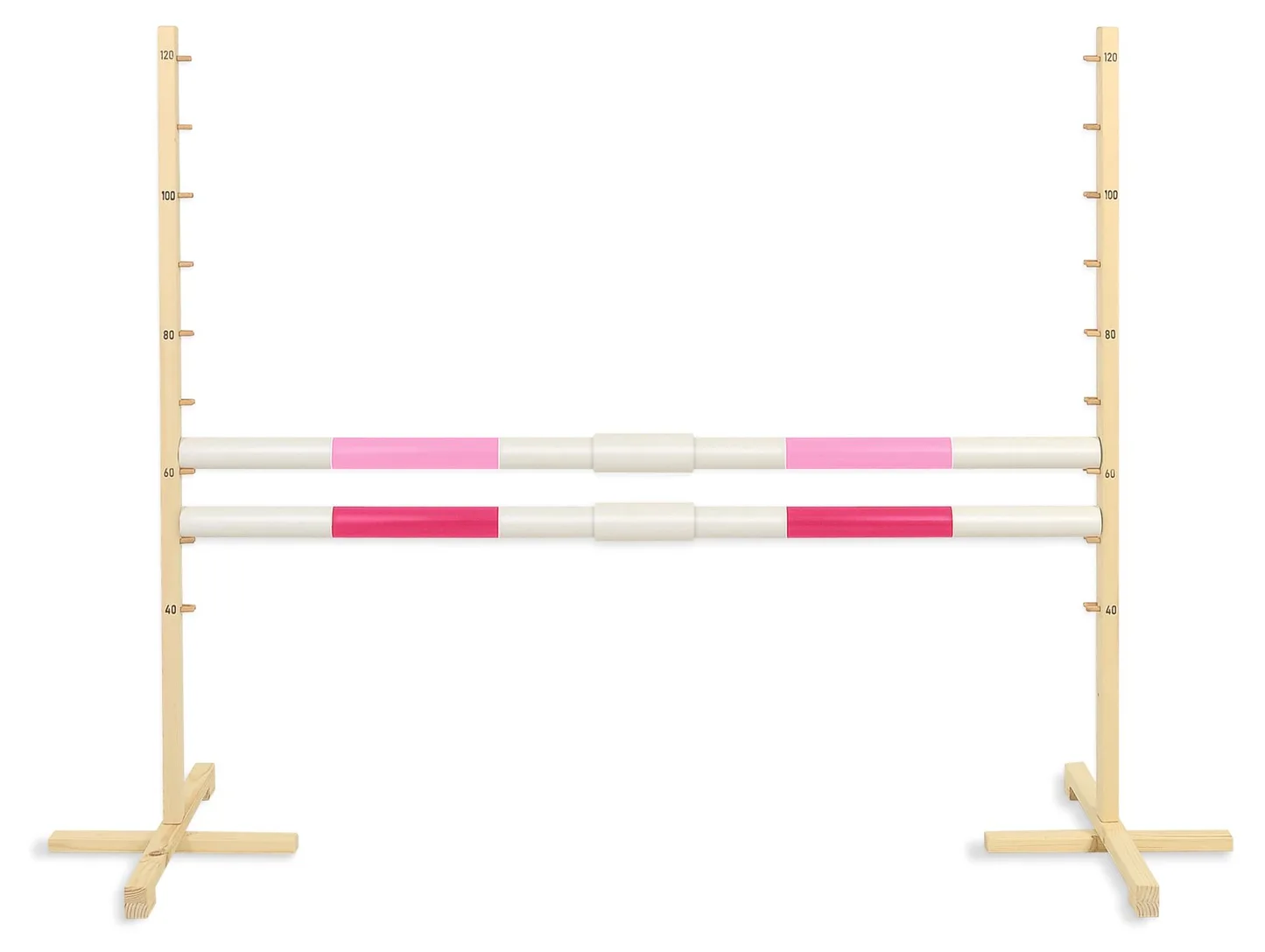Przeszkoda skokowa do Hobby Horse 160cm, h-120 cm, dwie belki - jasny róż i ciemny róż