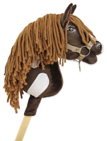 Hobby Horse Średni koń na kiju Premium brązowy western ciemnogniady z ciemną grzywą A4