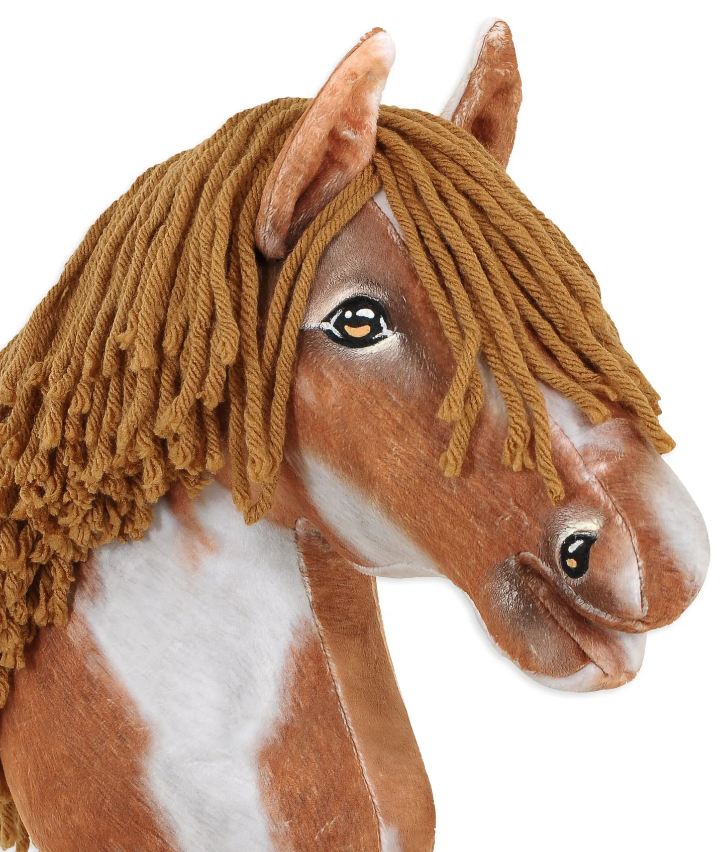 Hobby Horse Duży koń na kiju Premium - srokaty tobiano z brązową grzywą A3