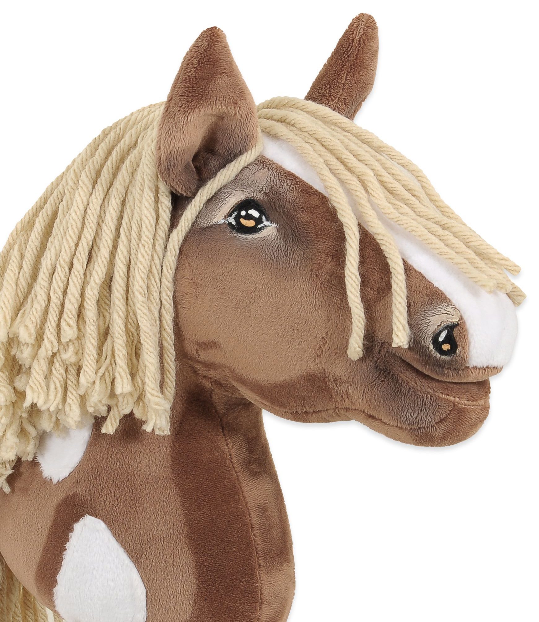 Hobby Horse Średni koń na kiju Premium beżowy western gniady z jasną grzywą A4