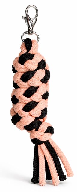 Uwiąz dla konia Hobby Horse pleciony ze sznurka – czarno-różowy