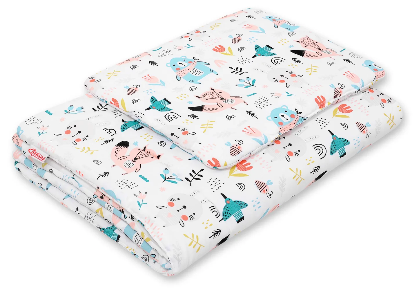 Komplet pościeli dla niemowląt z wypełnieniem 2-cz 75x100cm NEWBORN - misie niebieskie
