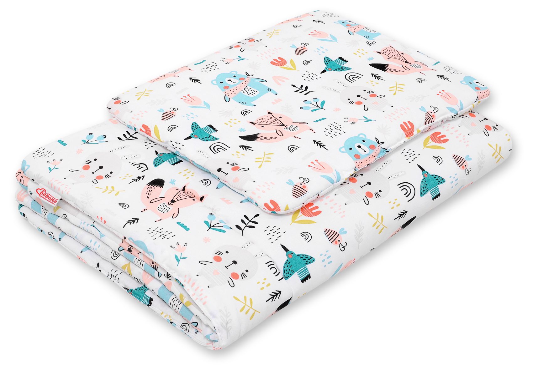Komplet pościeli dla niemowląt z wypełnieniem 2-cz 75x100cm NEWBORN - misie niebieskie