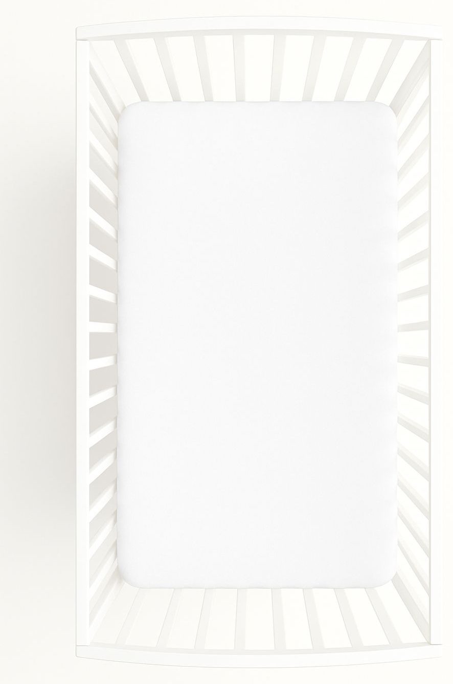 Prześcieradło jersey bawełna z gumką  do łóżeczka 120x60cm - białe