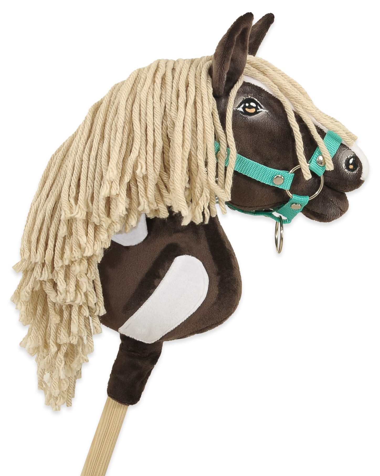 Hobby Horse Średni koń na kiju Premium ciemnobrązowy western ciemnogniady z jasną grzywą A4