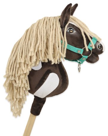 Hobby Horse Średni koń na kiju Premium ciemnobrązowy western ciemnogniady z jasną grzywą A4