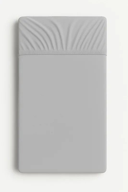 Prześcieradło jersey bawełna z gumką  do łóżeczka 120x60cm - szare
