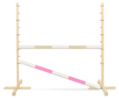 Przeszkoda skokowa do Hobby Horse 120cm, dwie belki - beżowa i jasny róż