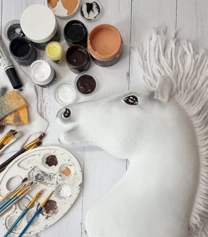 Hobby Horse Duży koń na kiju Premium - biały A3