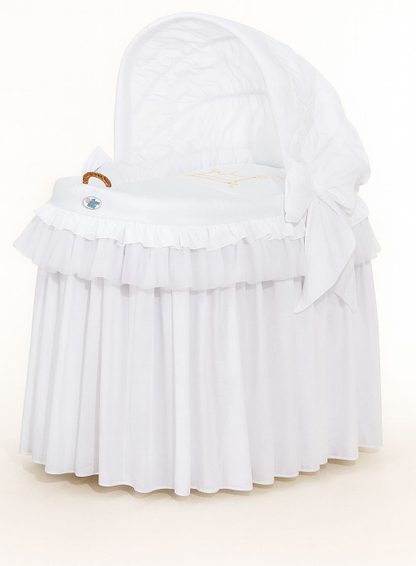 Kosz Mojżesza wiklinowy ze składaną budką - Little Prince biały